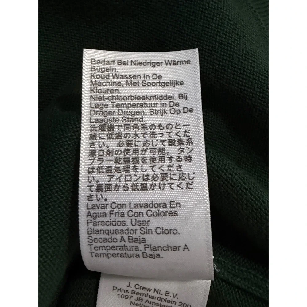 J. Crew Cotton Crewneck Sweater Tee Hunter Green Knit M